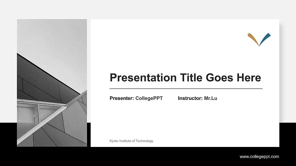 Kyoto Institute of Technology General Purpose PPT Template16:9 ratio PPT effect preview image