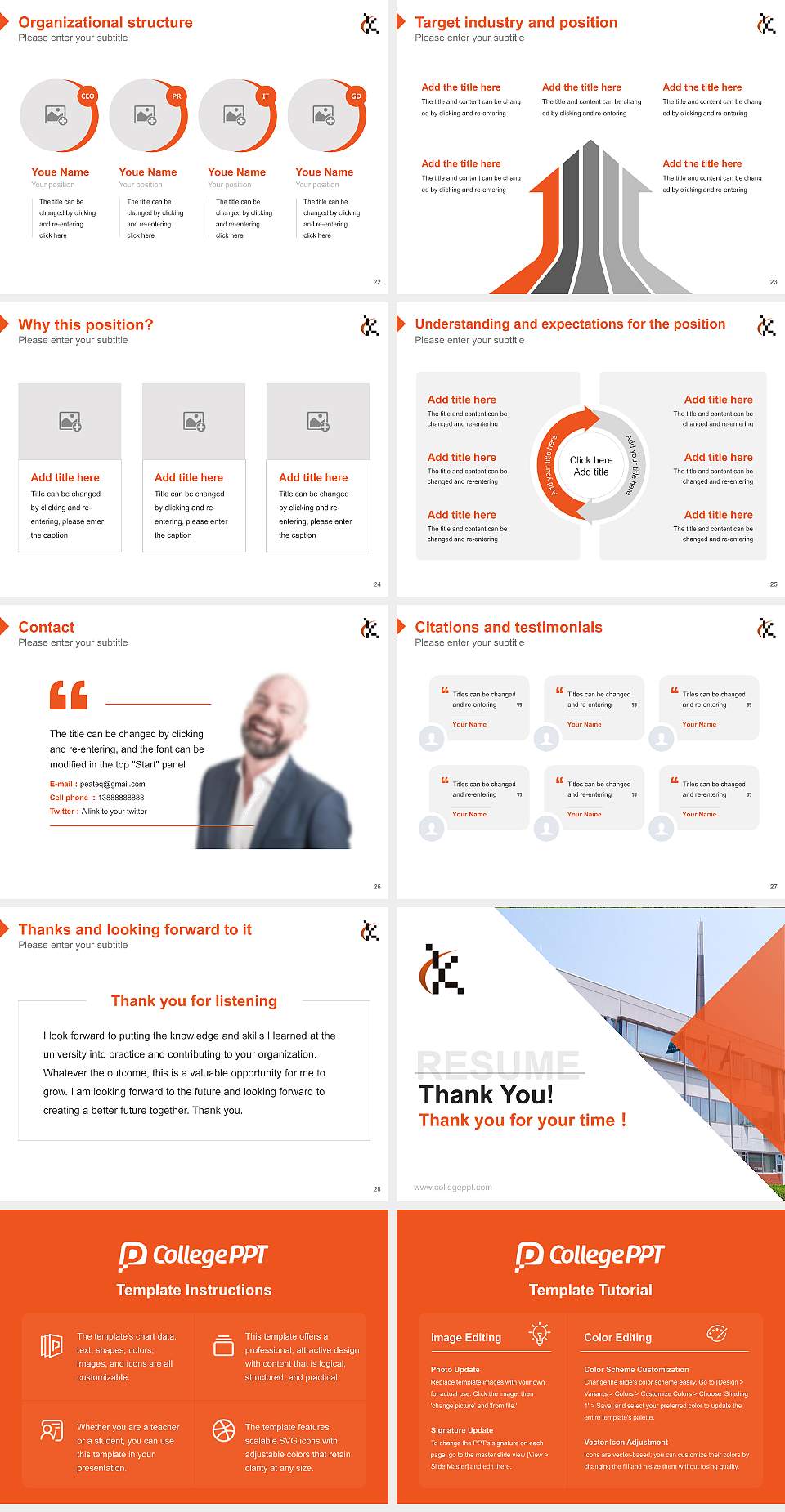 Kurashiki University of Science and the Arts Resume PPT Template4:3 ratio PPT effect preview image4