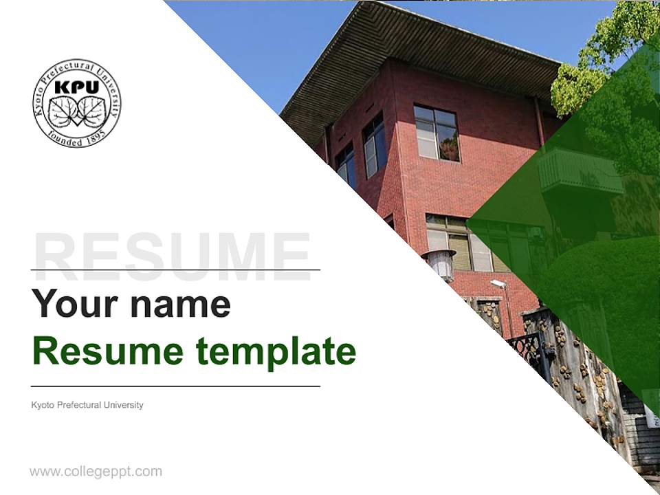 Kyoto Prefectural University Resume PPT Template4:3 ratio PPT effect preview image5