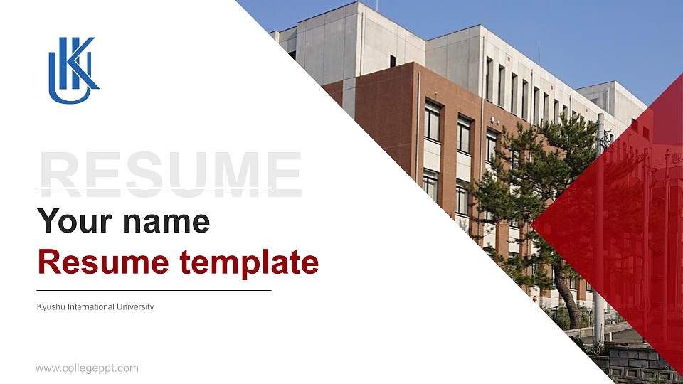 Kyushu International University Resume PPT Template16:9 ratio PPT effect preview image