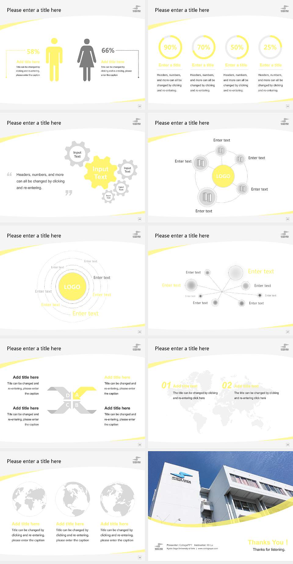 Kyoto Saga University of Arts Course/Courseware Creation PPT Template4:3 ratio PPT effect preview image4