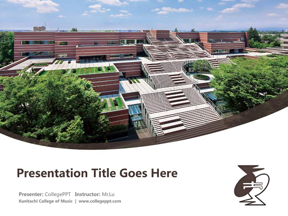Kunitachi College of Music Course/Courseware Creation PPT Template4:3 ratio PPT effect preview image5