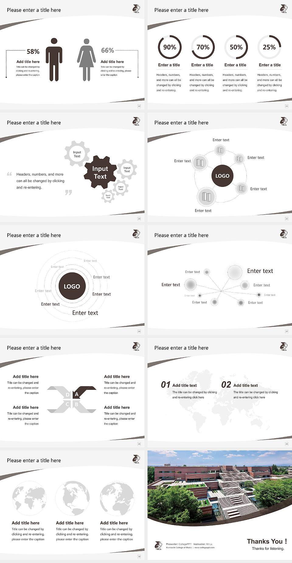 Kunitachi College of Music Course/Courseware Creation PPT Template4:3 ratio PPT effect preview image4