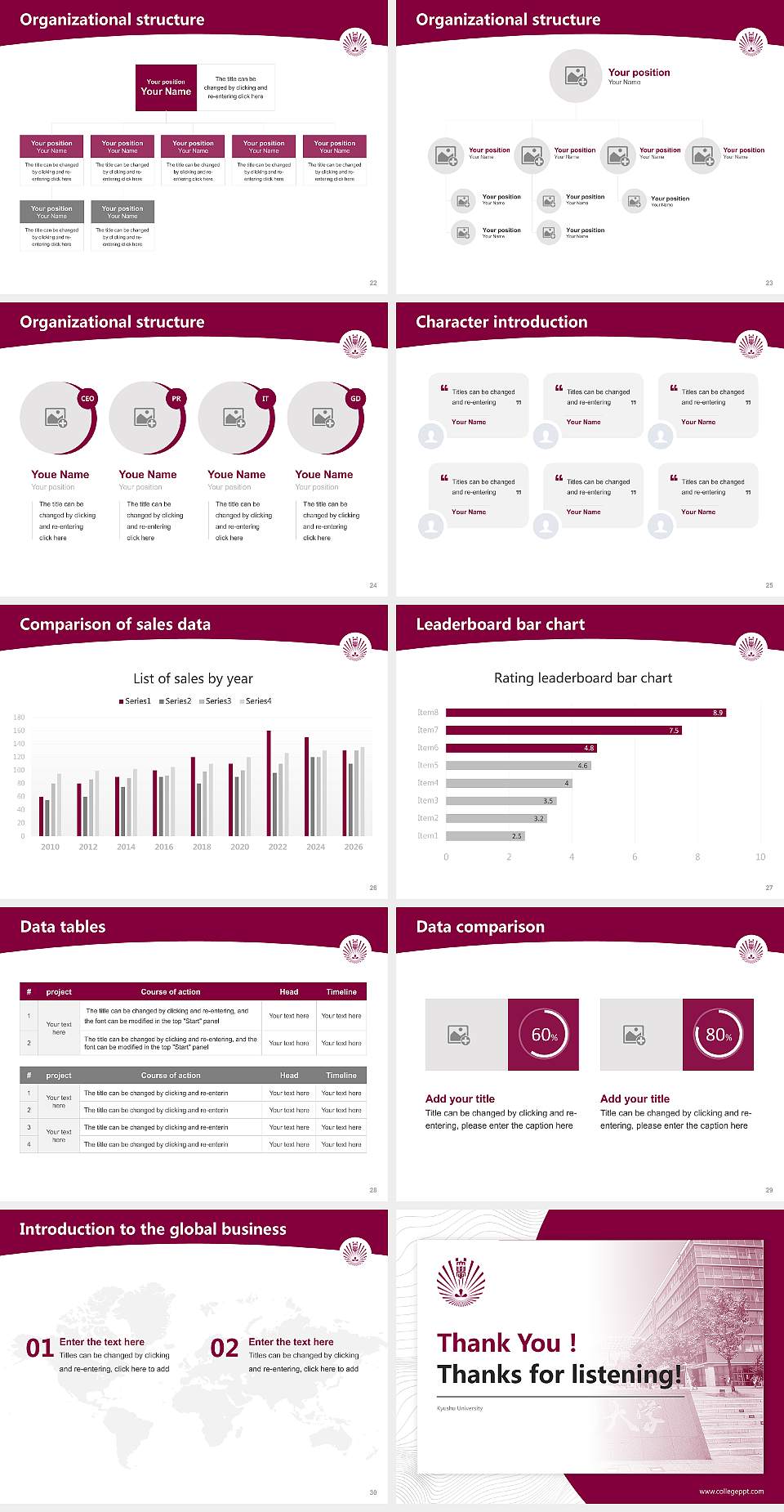 Kyushu University Academic Presentation/Research Findings Report PPT Template4:3 ratio PPT effect preview image4