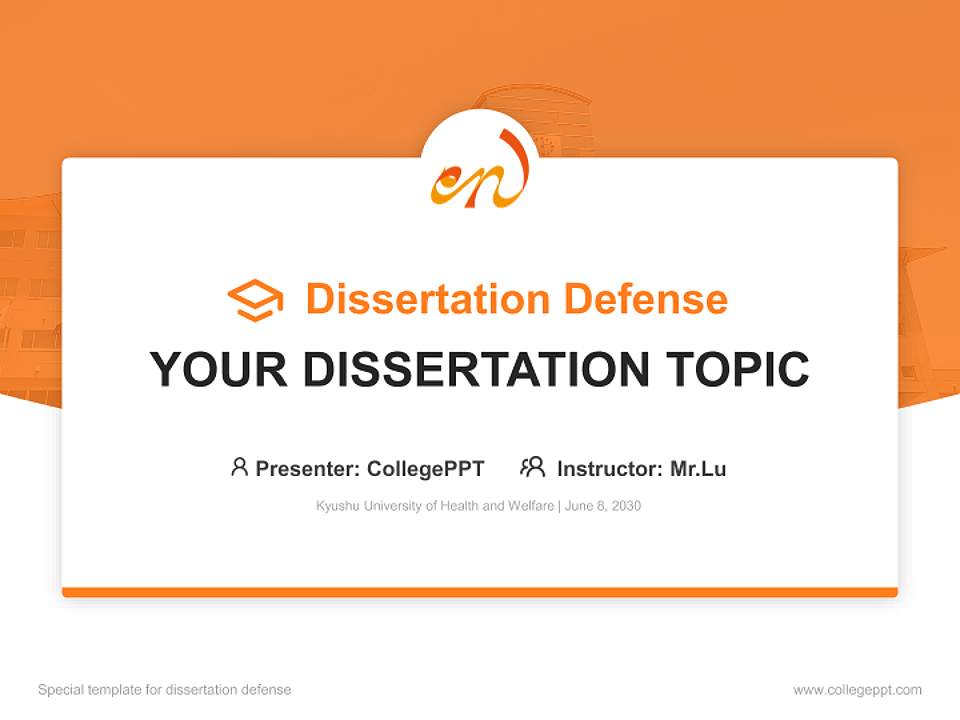 Kyushu University of Health and Welfare Graduation Thesis Defense PPT Template4:3 ratio PPT effect preview image7