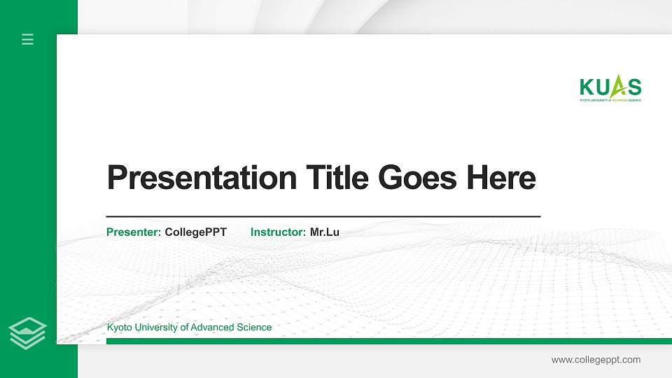 Kyoto University of Advanced Science Thesis Proposal/Graduation Defense PPT Template16:9 ratio PPT effect preview image