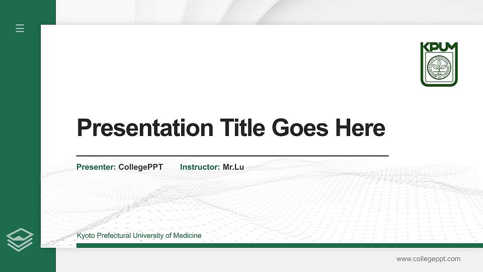 Kyoto Prefectural University of Medicine Thesis Proposal/Graduation Defense PPT Template16:9 ratio PPT effect preview image