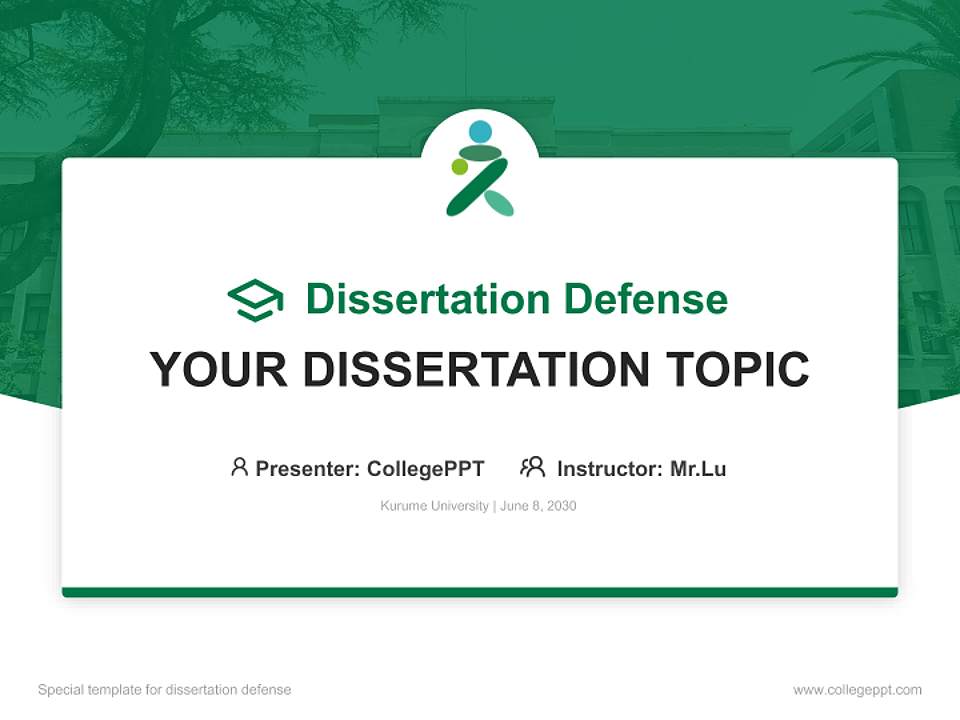 Kurume University Graduation Thesis Defense PPT Template4:3 ratio PPT effect preview image7