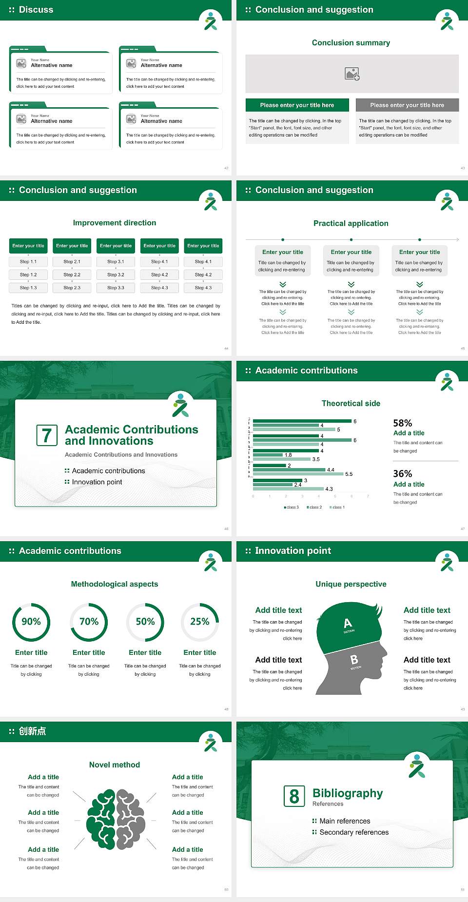 Kurume University Graduation Thesis Defense PPT Template4:3 ratio PPT effect preview image6