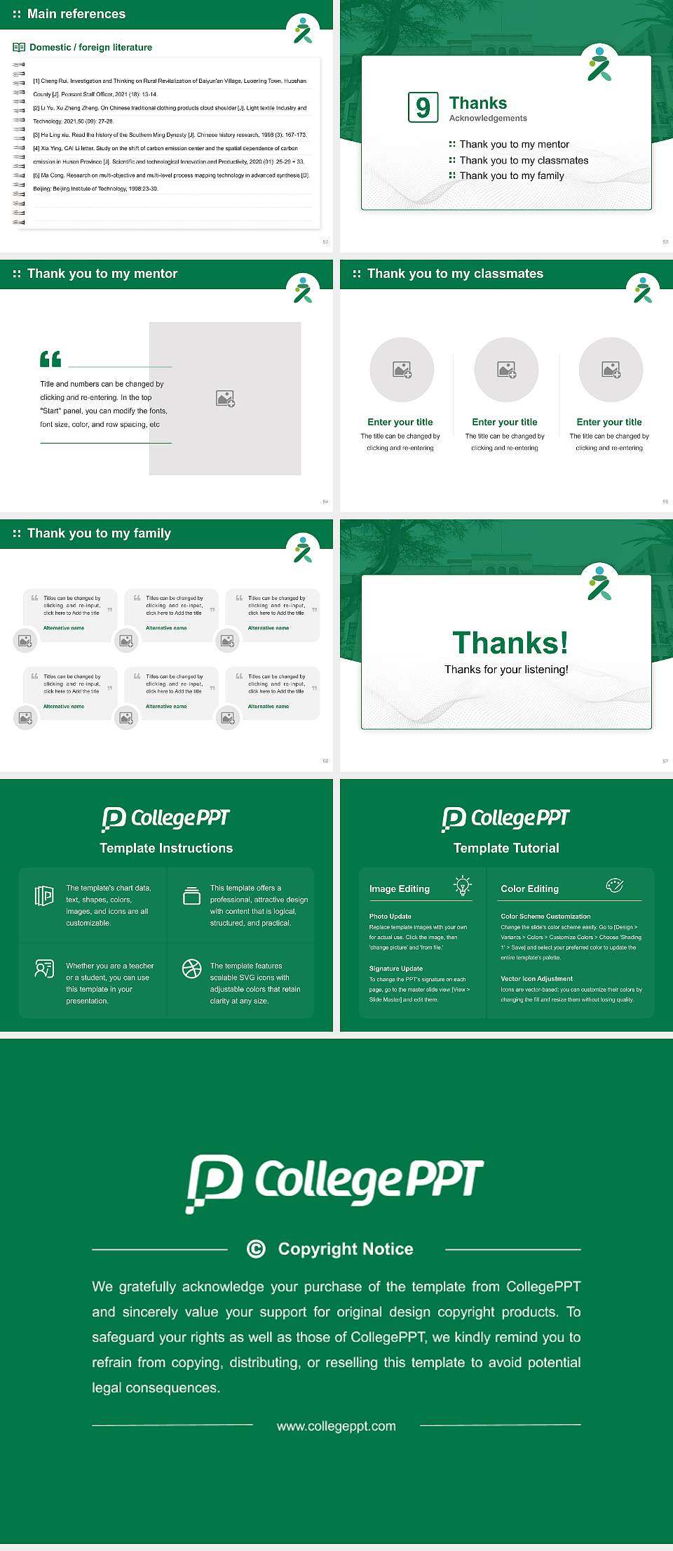 Kurume University Graduation Thesis Defense PPT Template4:3 ratio PPT effect preview image7