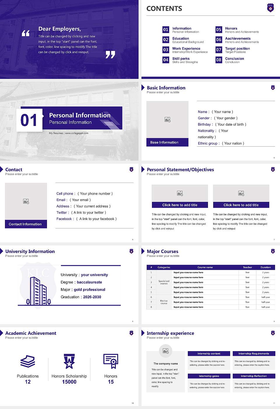 Kyushu Lutheran College Resume PPT Template16:9 ratio PPT effect preview image2