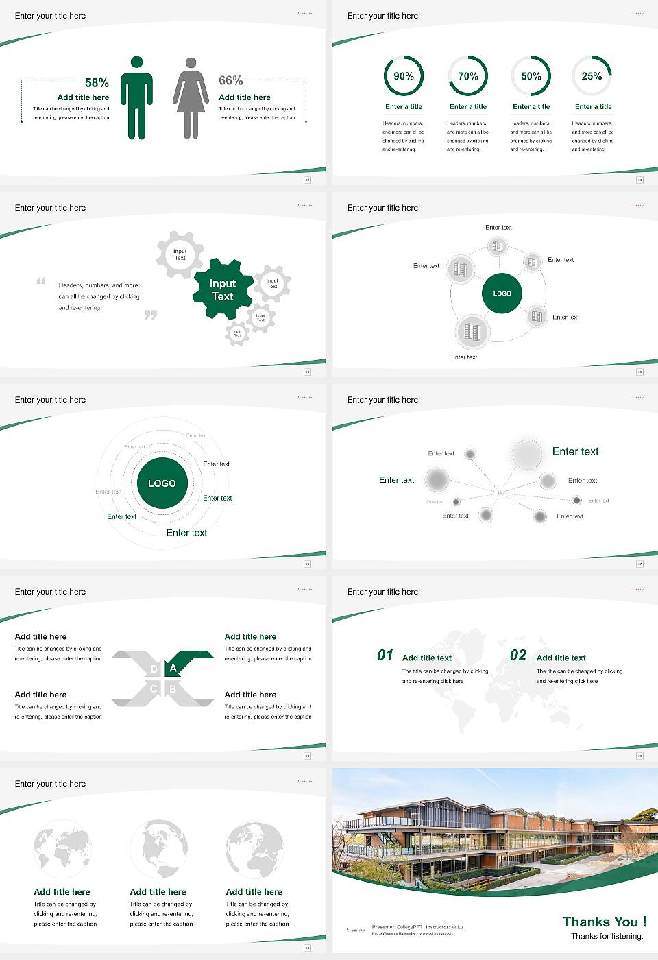 Kyoto Women’s University Course/Courseware Creation PPT Template16:9 ratio PPT effect preview image4