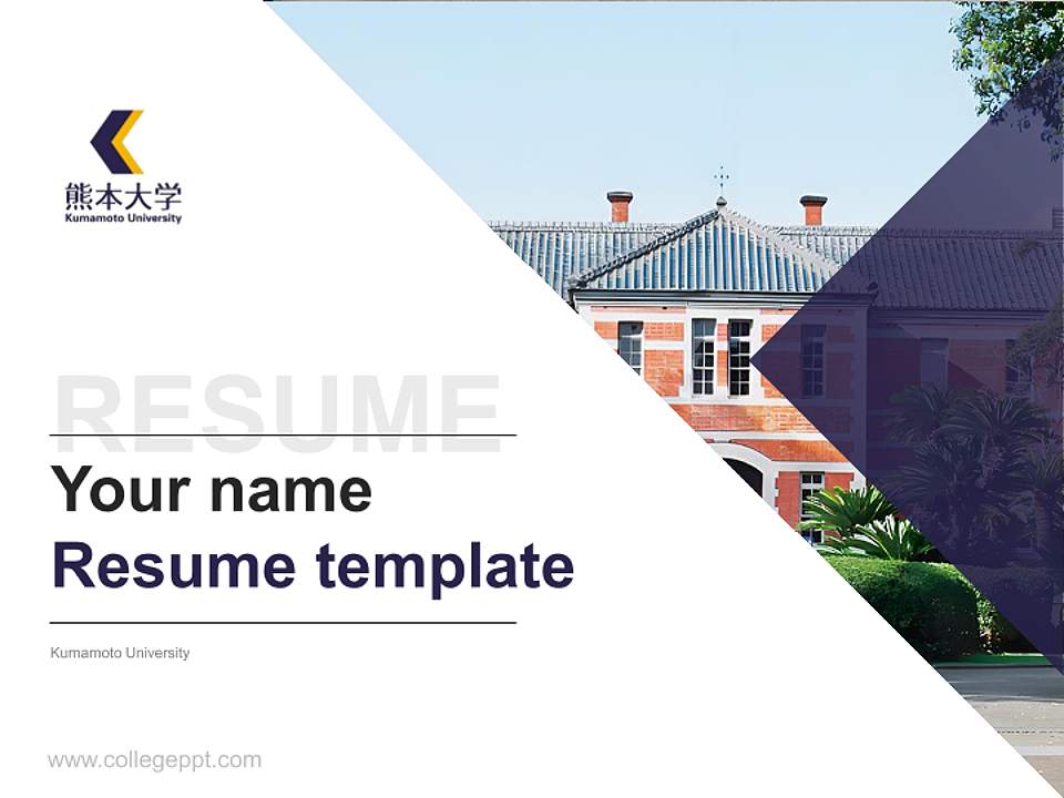 Kumamoto University Resume PPT Template4:3 ratio PPT effect preview image5