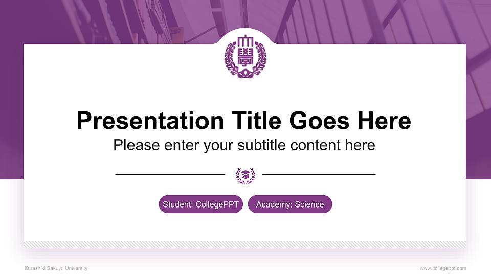 Kurashiki Sakuyo University National Scholarship Defense PPT Template16:9 ratio PPT effect preview image
