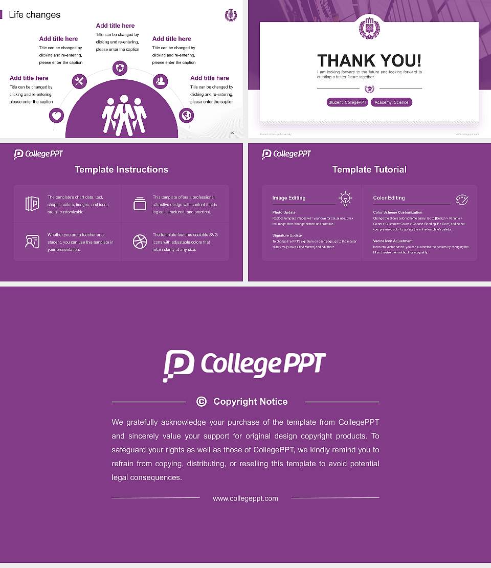 Kurashiki Sakuyo University National Scholarship Defense PPT Template16:9 ratio PPT effect preview image4