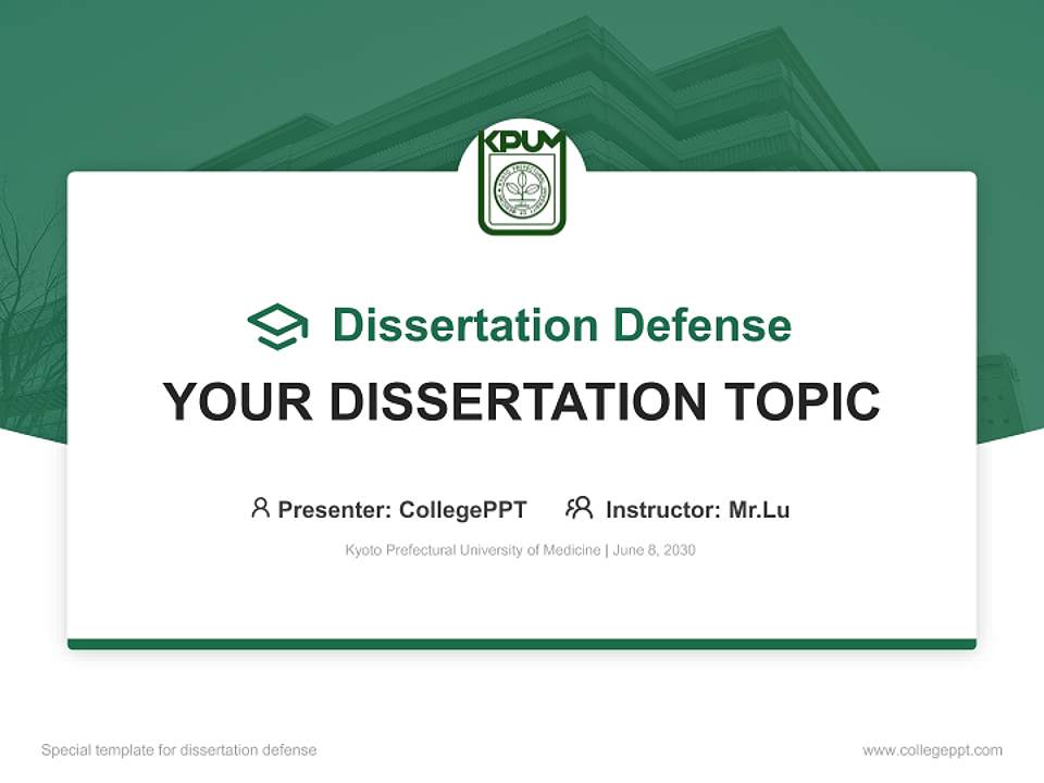 Kyoto Prefectural University of Medicine Graduation Thesis Defense PPT Template4:3 ratio PPT effect preview image7
