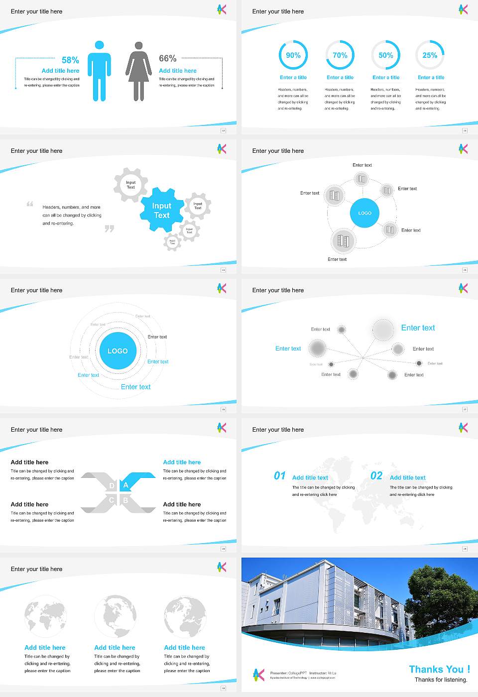 Kyushu Institute of Technology Course/Courseware Creation PPT Template16:9 ratio PPT effect preview image4