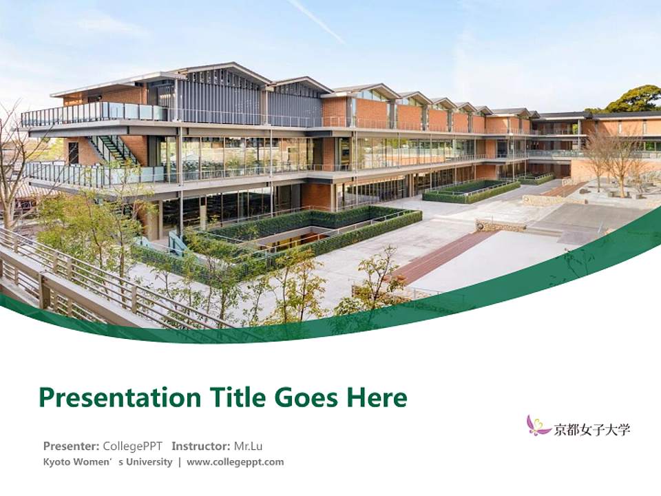 Kyoto Women’s University Course/Courseware Creation PPT Template4:3 ratio PPT effect preview image5