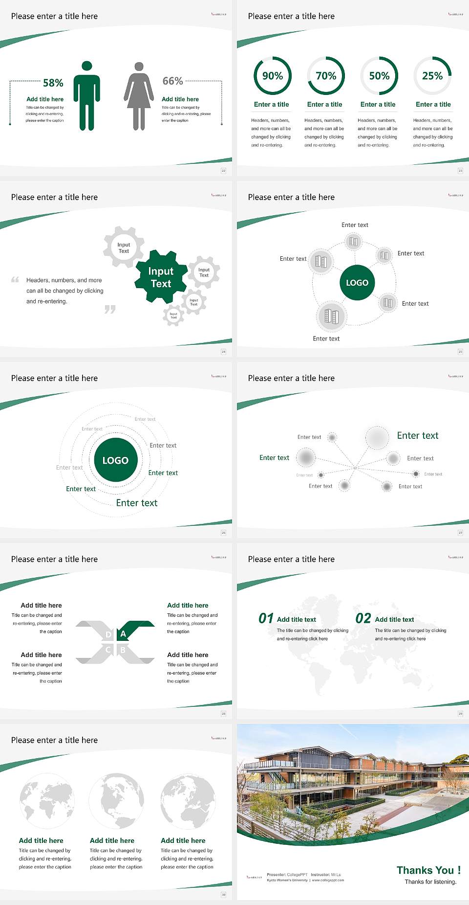 Kyoto Women’s University Course/Courseware Creation PPT Template4:3 ratio PPT effect preview image4