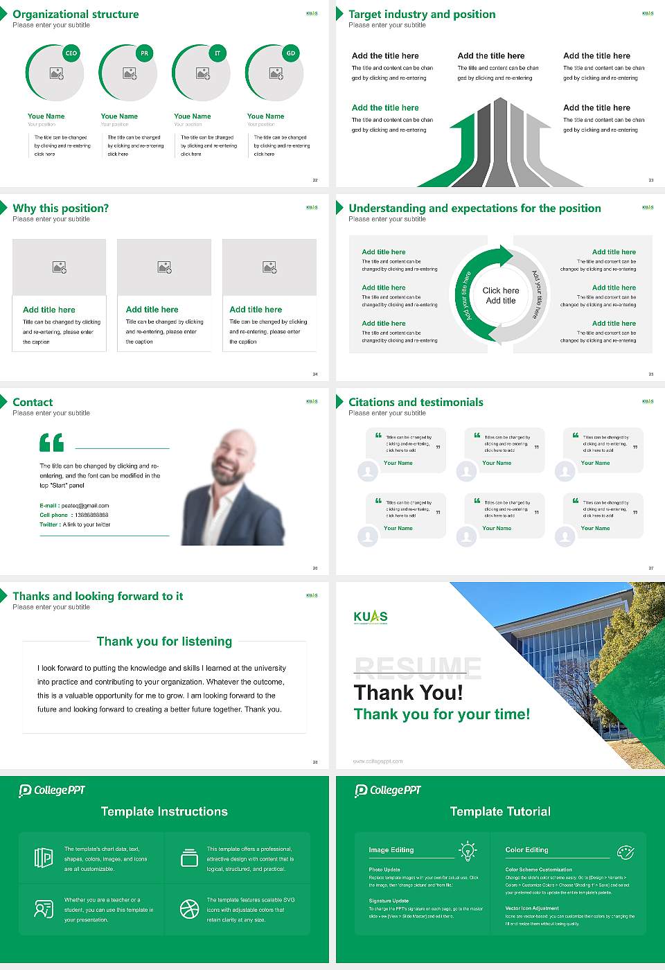 Kyoto University of Advanced Science Resume PPT Template16:9 ratio PPT effect preview image4