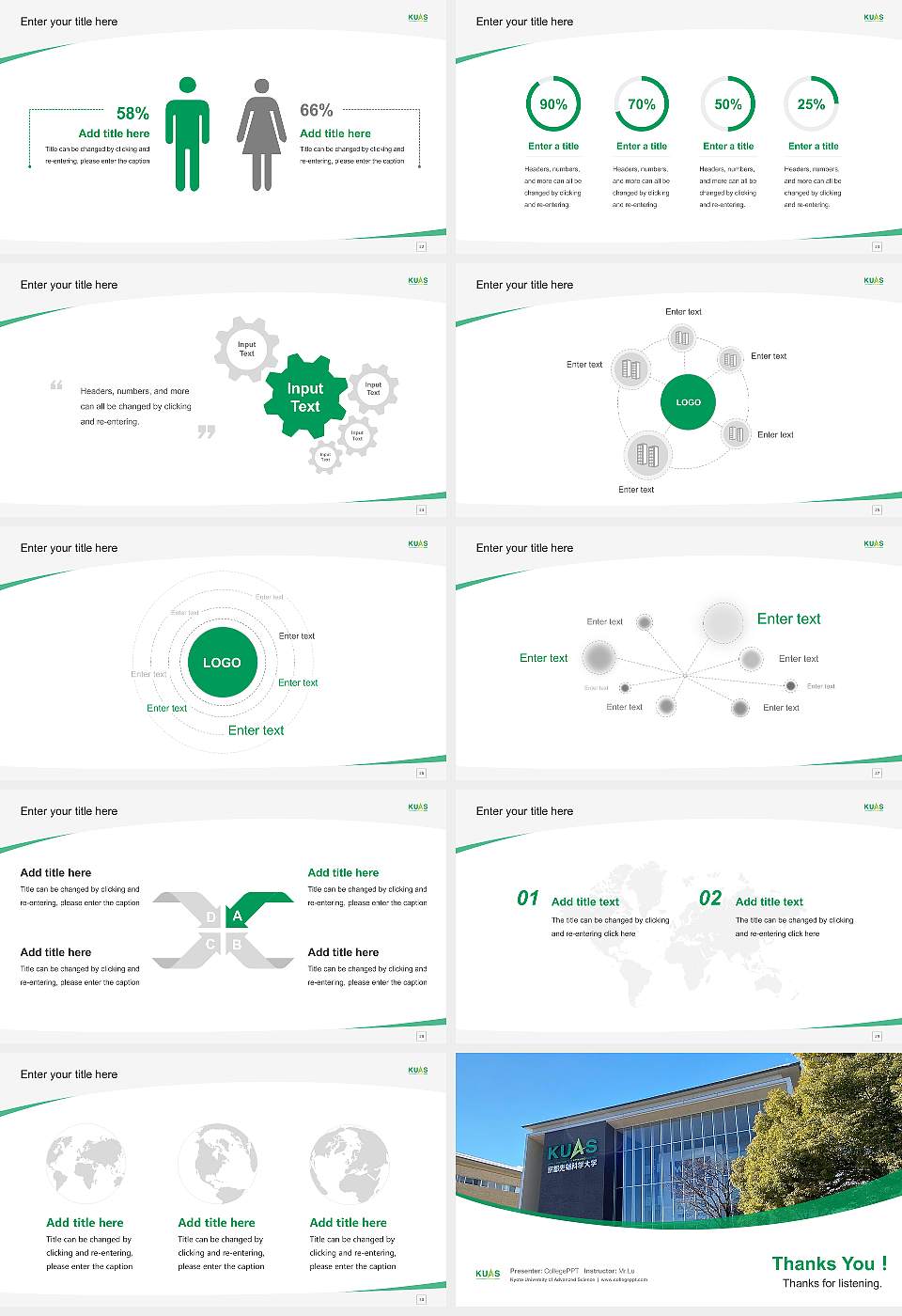 Kyoto University of Advanced Science Course/Courseware Creation PPT Template16:9 ratio PPT effect preview image4