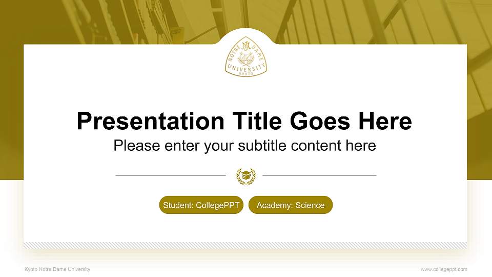 Kyoto Notre Dame University National Scholarship Defense PPT Template16:9 ratio PPT effect preview image