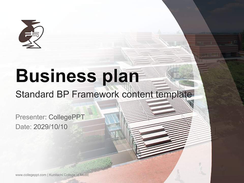 Kunitachi College of Music Competition/Entrepreneurship Contest PPT Template4:3 ratio PPT effect preview image9