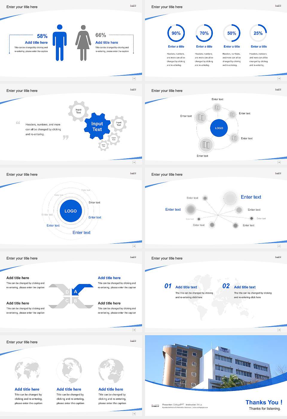 Kyushu Institute of Information Sciences Course/Courseware Creation PPT Template16:9 ratio PPT effect preview image4
