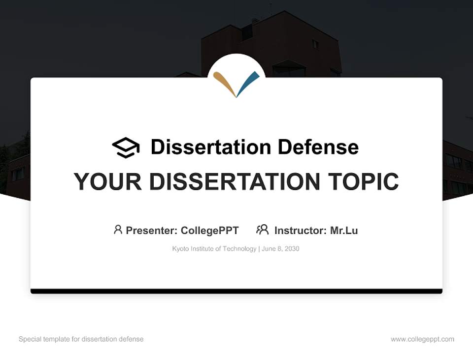 Kyoto Institute of Technology Graduation Thesis Defense PPT Template4:3 ratio PPT effect preview image7
