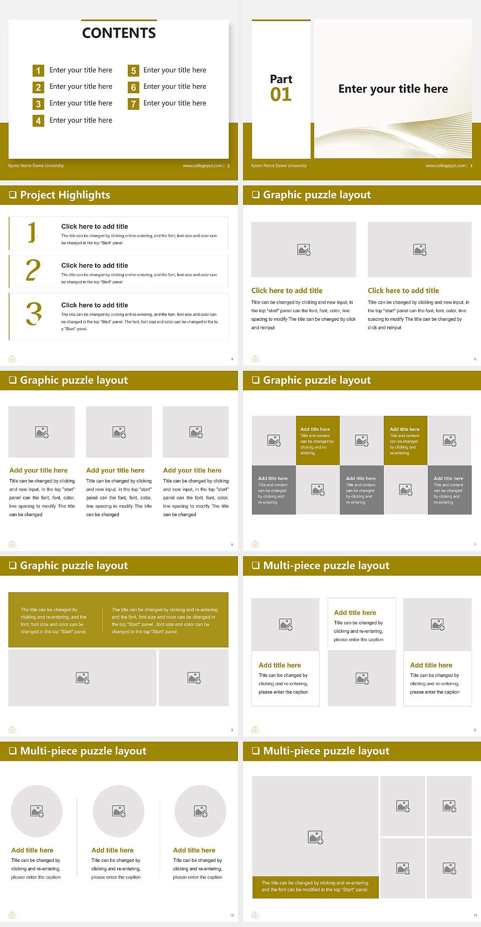 Kyoto Notre Dame University General Purpose PPT Template4:3 ratio PPT effect preview image2