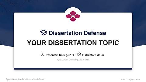 Kyoai Gakuen University Graduation Thesis Defense PPT Template