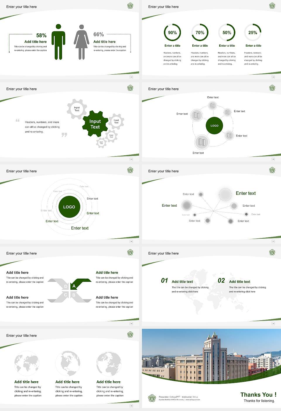Kyushu Nutrition Welfare University Course/Courseware Creation PPT Template16:9 ratio PPT effect preview image4