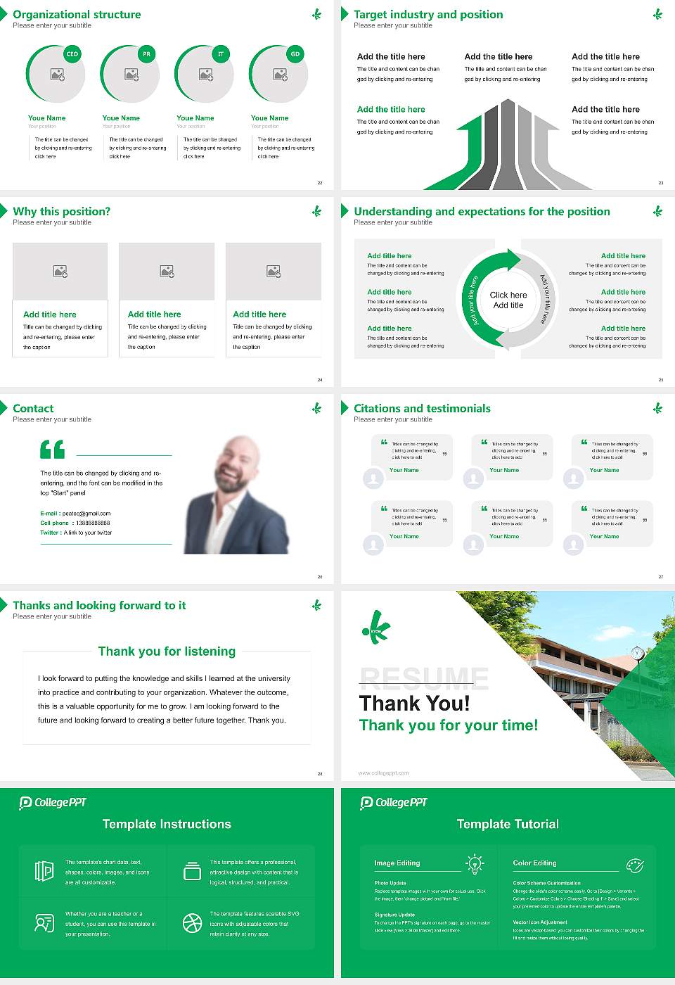 Kyoei University Resume PPT Template16:9 ratio PPT effect preview image4