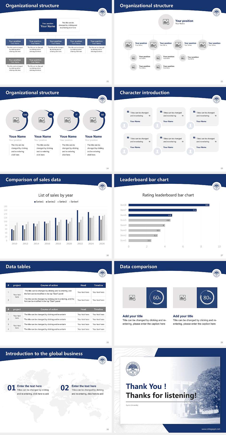 Kyoto University Academic Presentation/Research Findings Report PPT Template4:3 ratio PPT effect preview image4