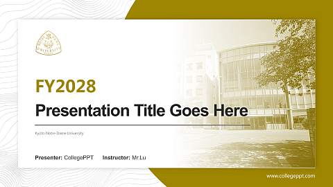 Kyoto Notre Dame University Academic Presentation/Research Findings Report PPT Template