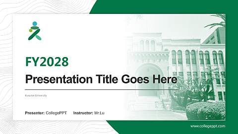 Kurume University Academic Presentation/Research Findings Report PPT Template