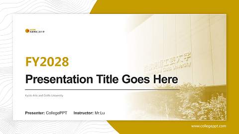 Kyoto Arts and Crafts University Academic Presentation/Research Findings Report PPT Template