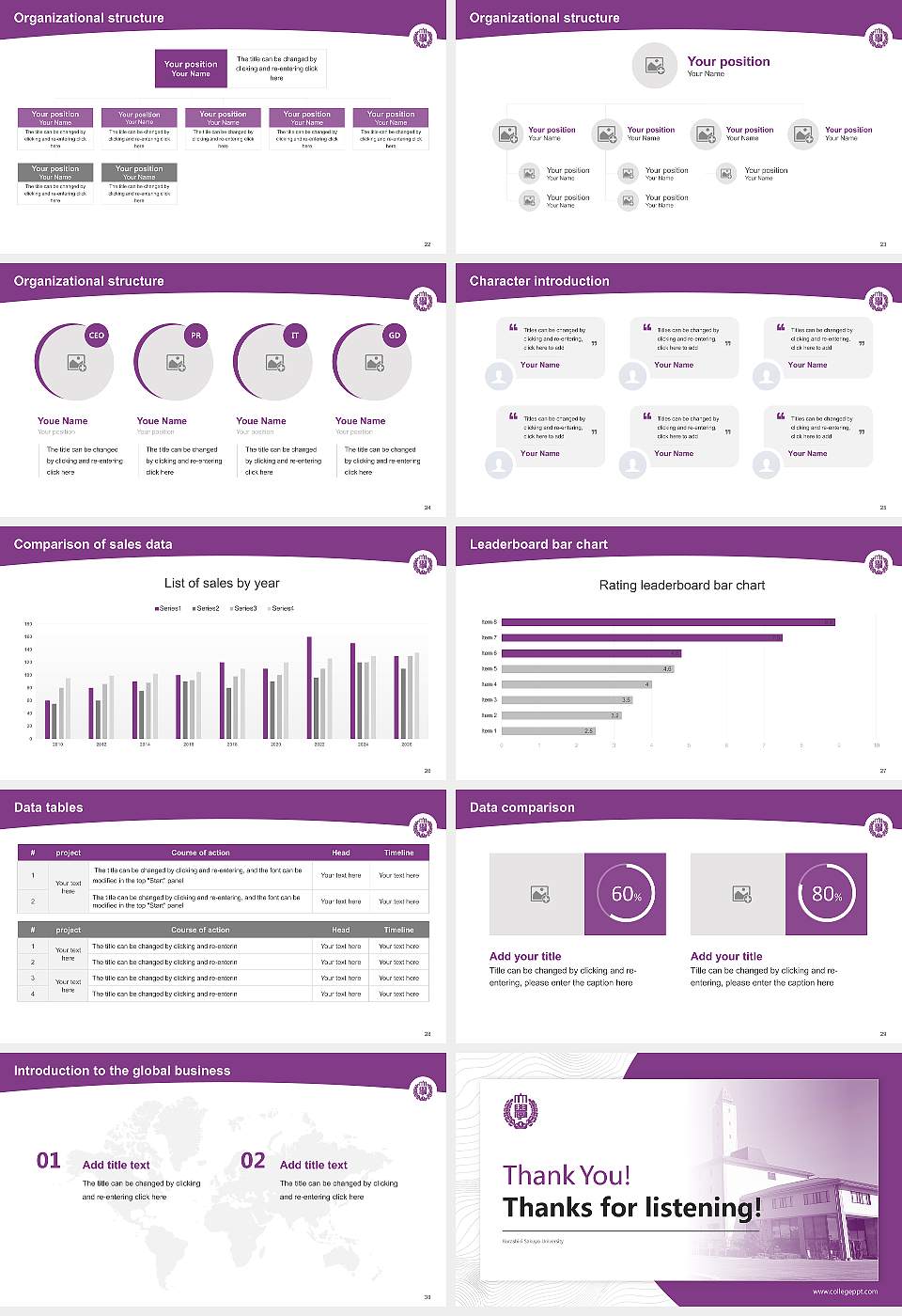 Kurashiki Sakuyo University Academic Presentation/Research Findings Report PPT Template16:9 ratio PPT effect preview image4
