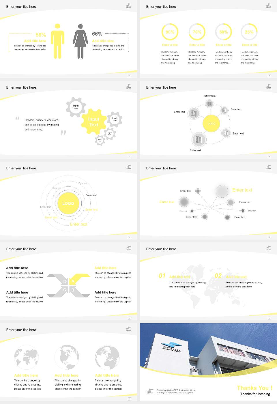 Kyoto Saga University of Arts Course/Courseware Creation PPT Template16:9 ratio PPT effect preview image4