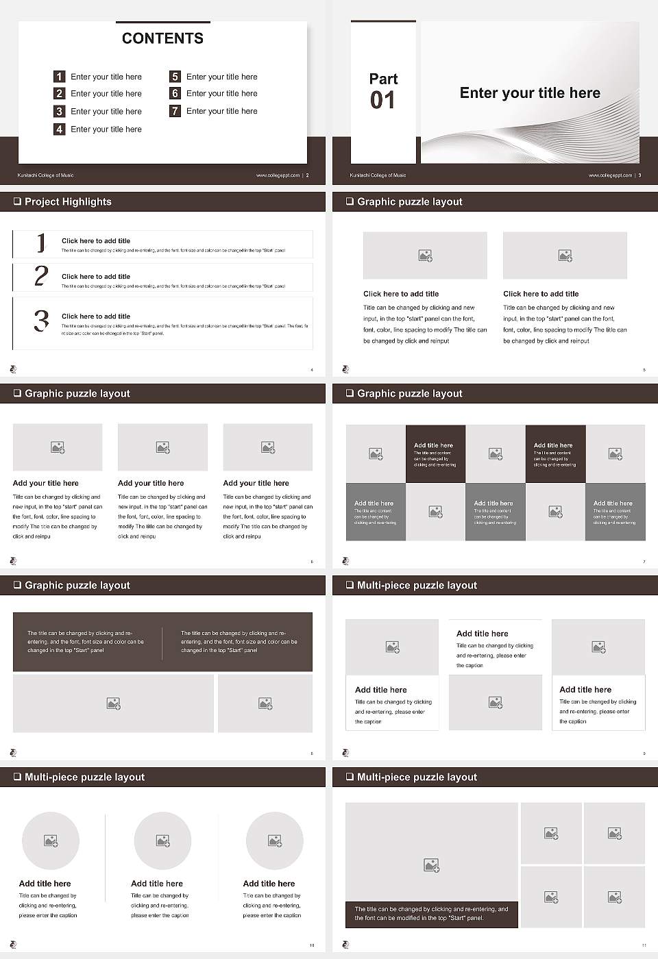 Kunitachi College of Music General Purpose PPT Template16:9 ratio PPT effect preview image2