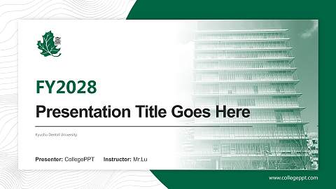 Kyushu Dental University Academic Presentation/Research Findings Report PPT Template