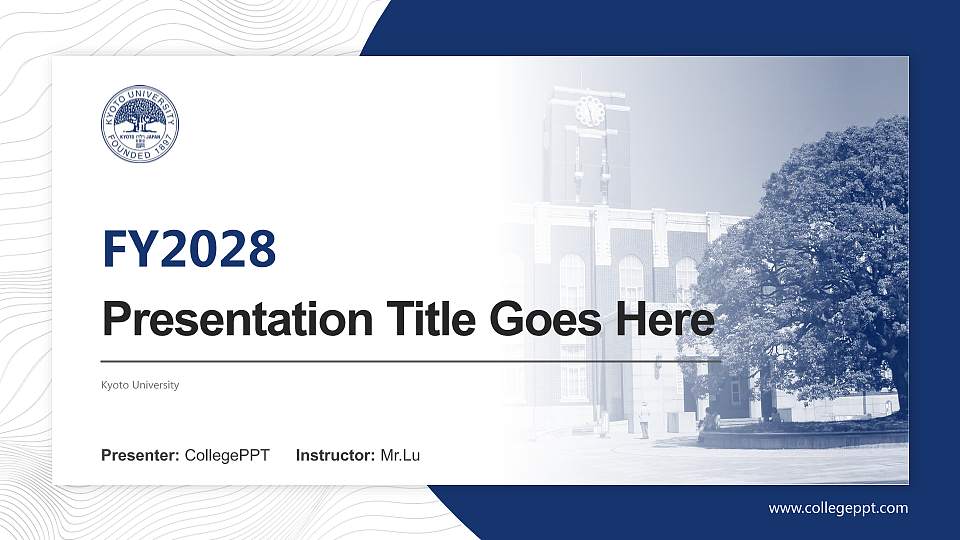 Kyoto University Academic Presentation/Research Findings Report PPT Template16:9 ratio PPT effect preview image