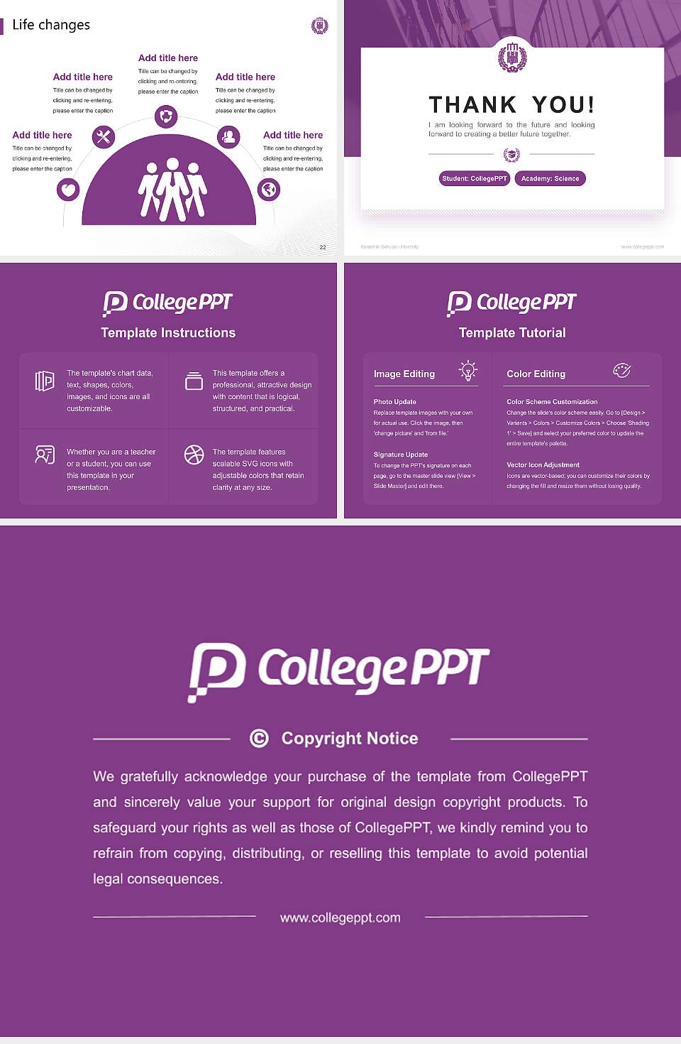 Kurashiki Sakuyo University National Scholarship Defense PPT Template4:3 ratio PPT effect preview image4