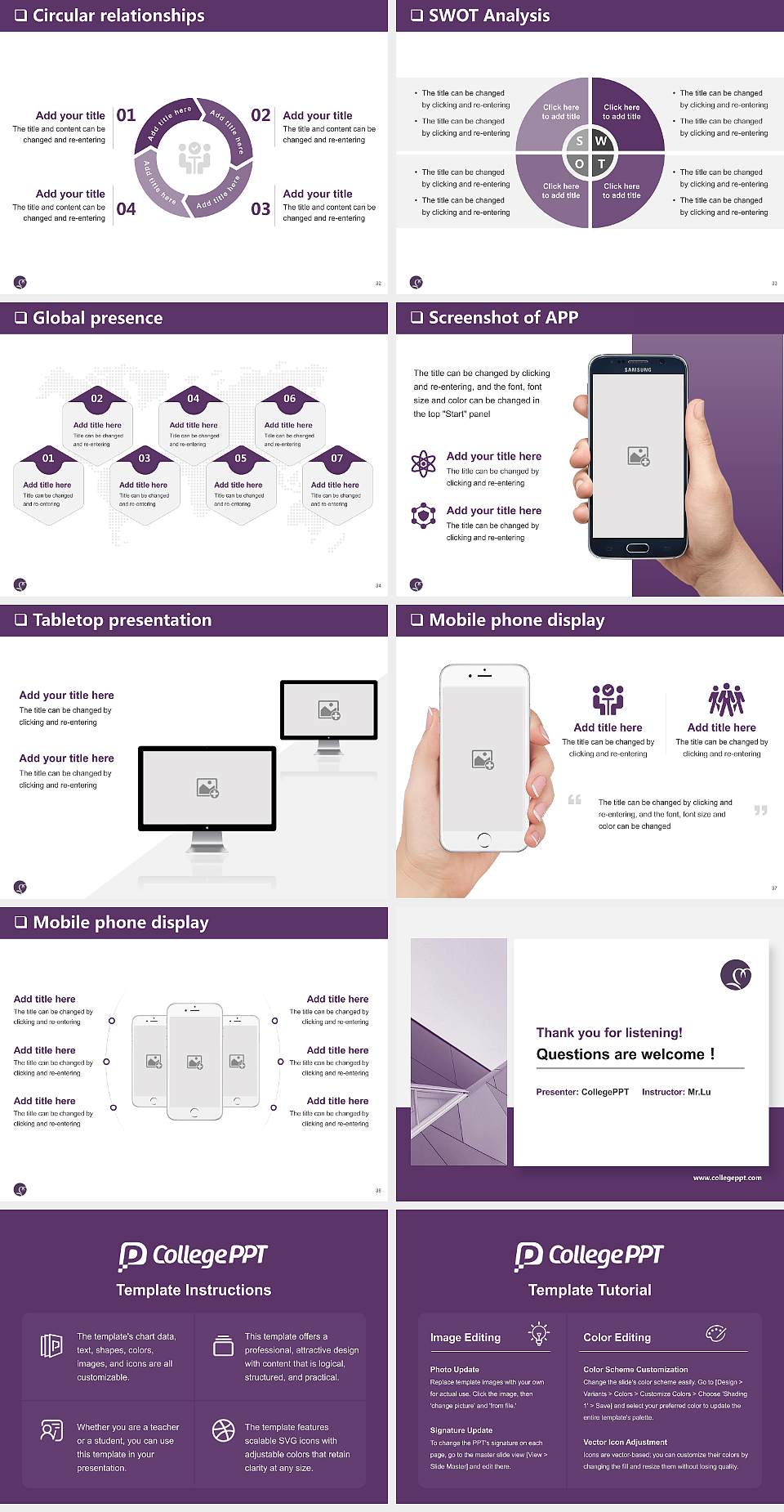 Kyoto Tachibana University General Purpose PPT Template4:3 ratio PPT effect preview image5