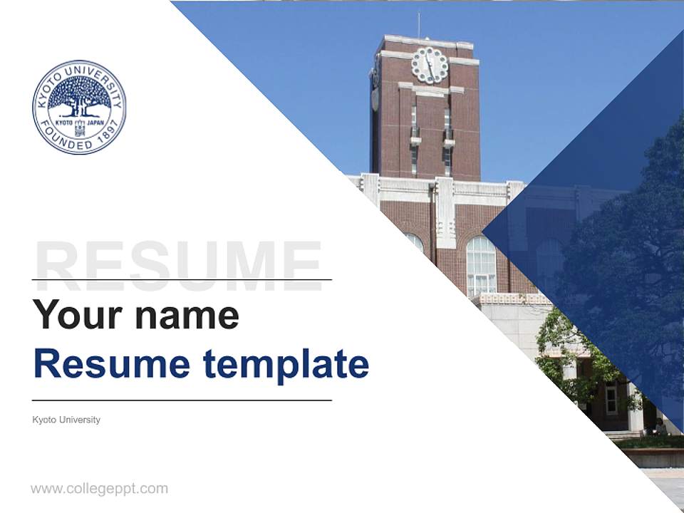 Kyoto University Resume PPT Template4:3 ratio PPT effect preview image5