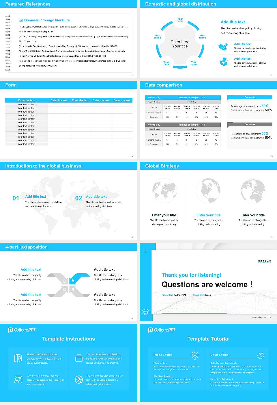 Kyoto Seika University Thesis Proposal/Graduation Defense PPT Template16:9 ratio PPT effect preview image4