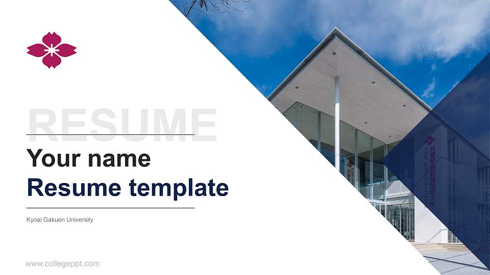 Kyoai Gakuen University Resume PPT Template16:9 ratio PPT effect preview image