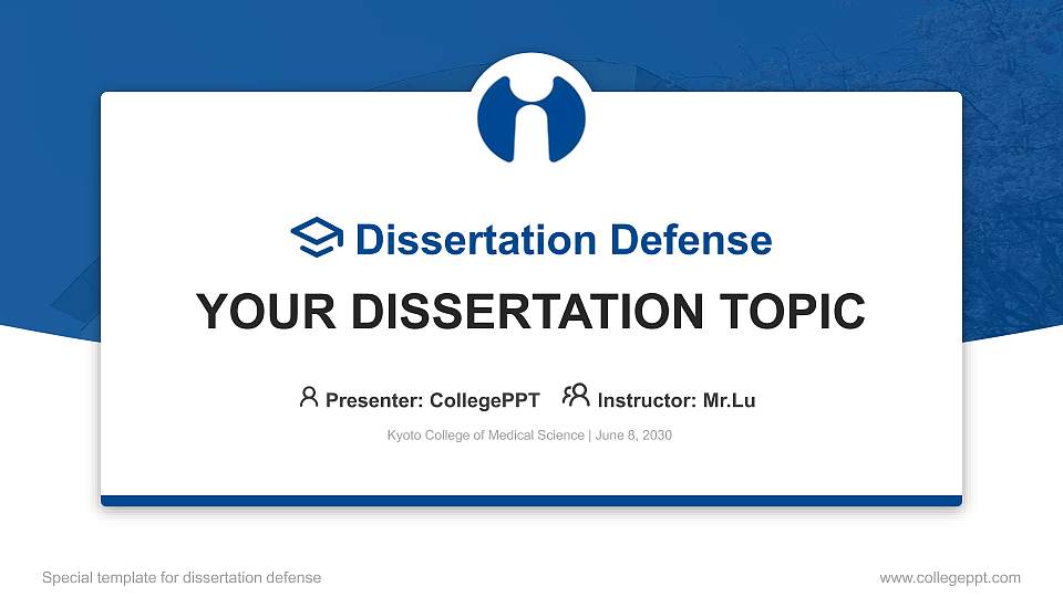 Kyoto College of Medical Science Graduation Thesis Defense PPT Template16:9 ratio PPT effect preview image