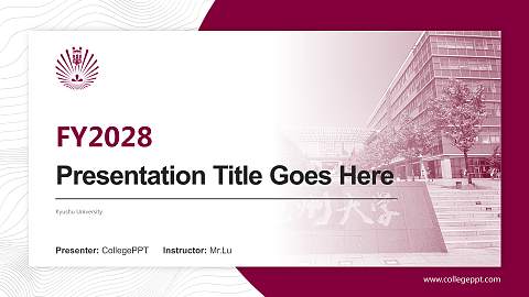 Kyushu University Academic Presentation/Research Findings Report PPT Template