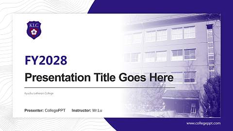 Kyushu Lutheran College Academic Presentation/Research Findings Report PPT Template